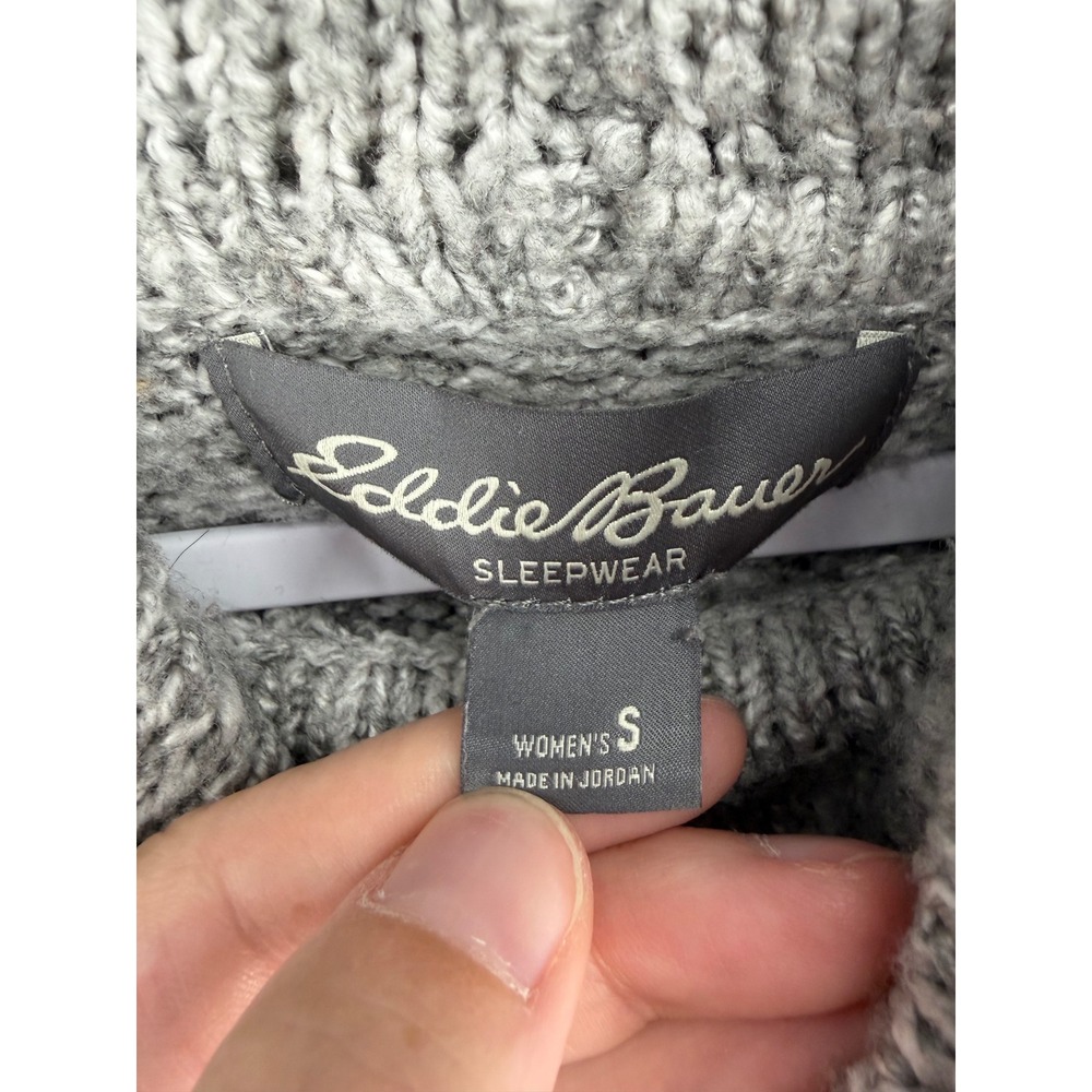 Eddie Bauer Womens Sweater Gray Cowl Neck Marled Knit Loungewear S - Picture 5 of 6